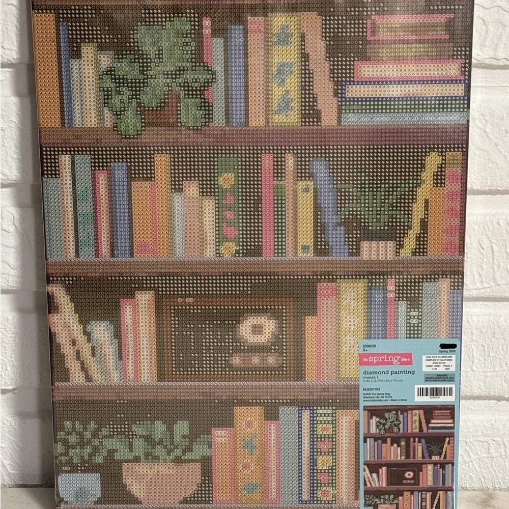 Hobby Lobby viral bookshelf diamond art kit